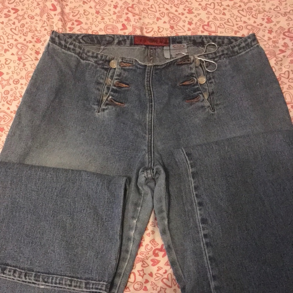 Vintage Navy Style Bongo Flare Bottom Jeans 11